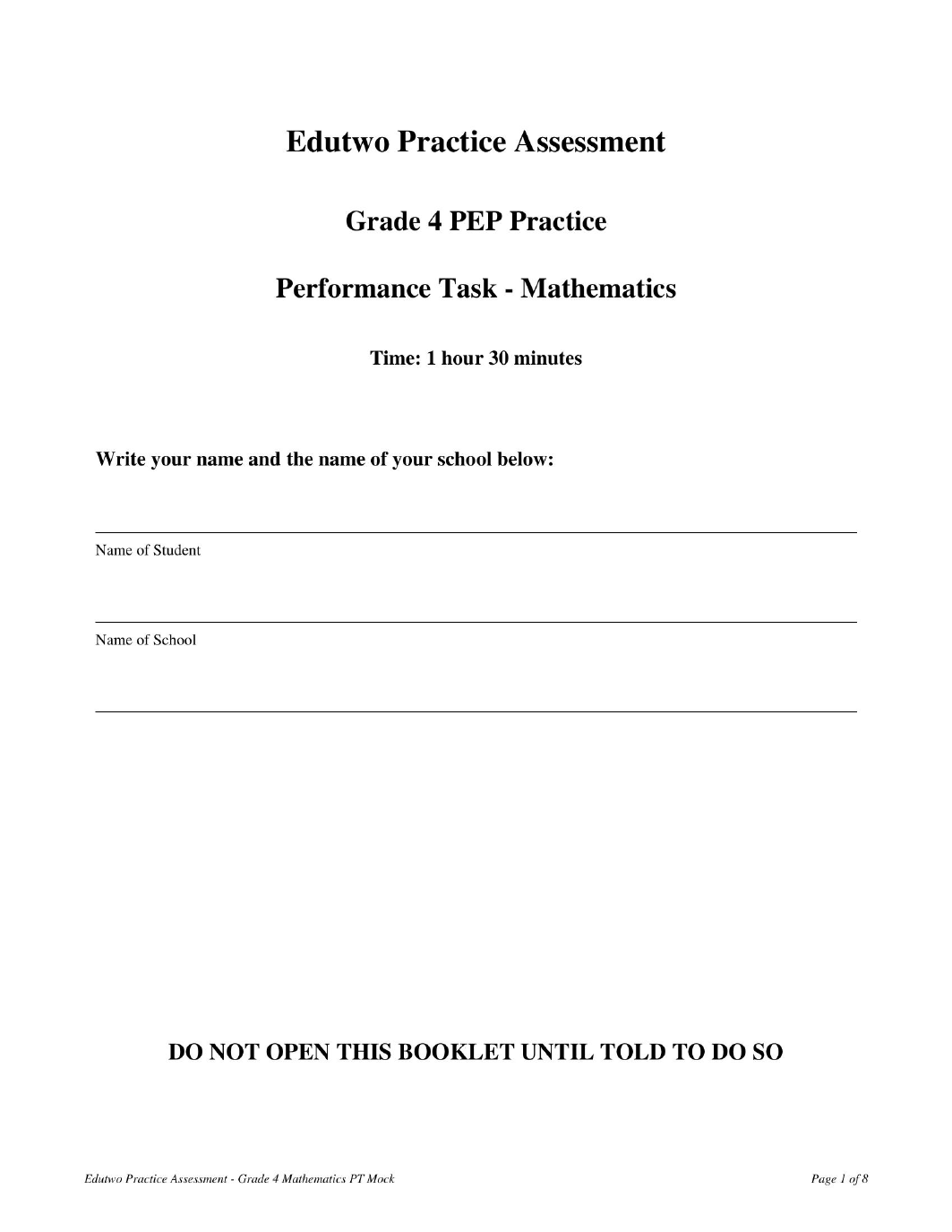 Grade 4 Mathematics Sports Day performance task preview