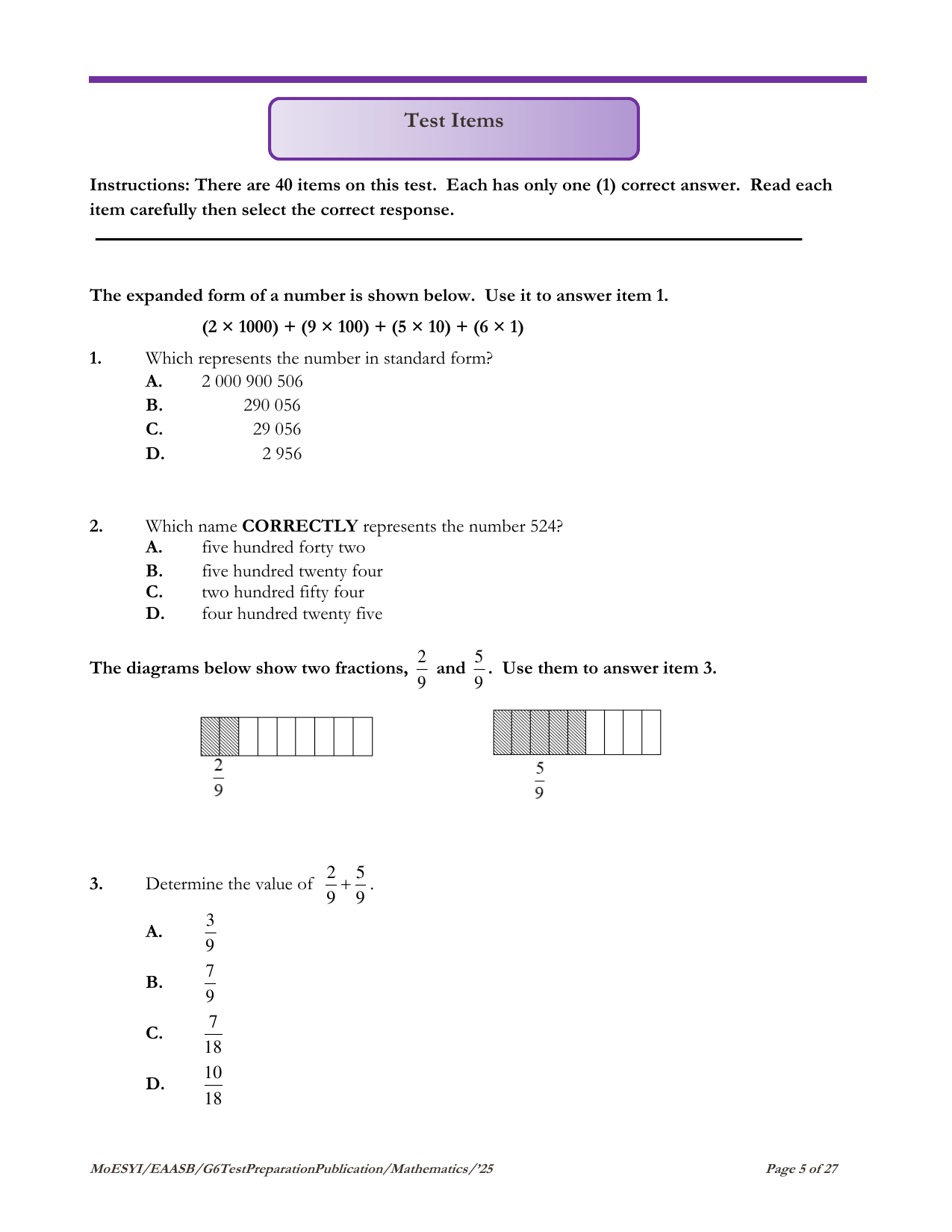 Stimulus for question 1
